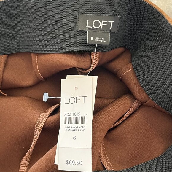 NWT Loft skinny leggings pants faux suede brown 6 women - Picture 10 of 13